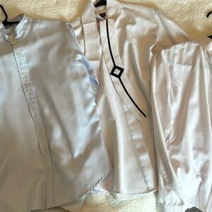 Three ladies size small English riding shirts, long sleeves